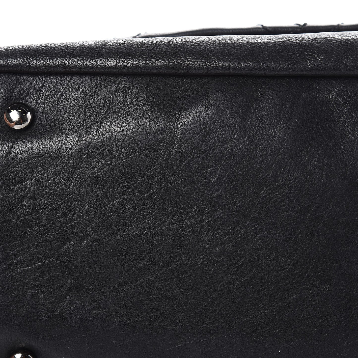 Calfskin Diamond Stitch Accordion Flap Black