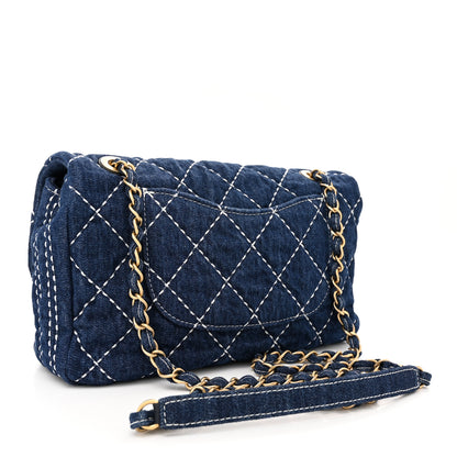 Chanel Denim Quilted Medium Denim Trip Single Flap Blue 3 of 10