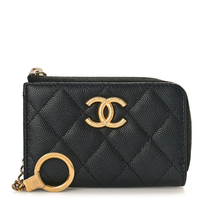 Chanel Caviar Quilted Zipped Key Holder Case Black 1 of 10