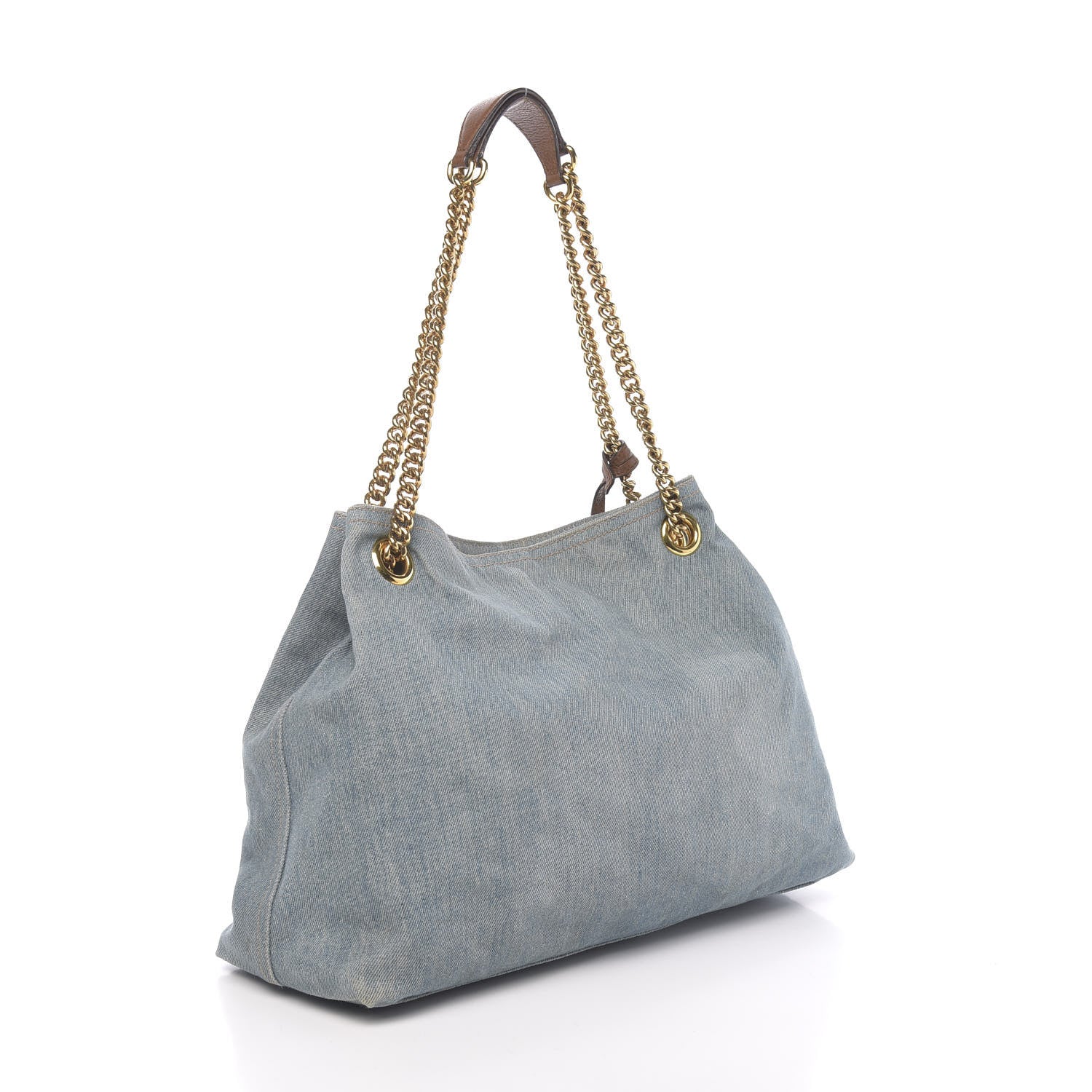 Gucci Denim Medium Soho Chain Shoulder Bag Blue 3 of 15