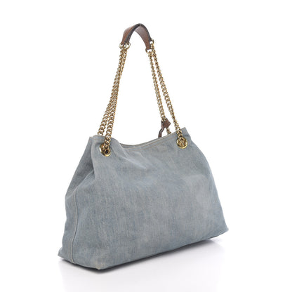 Gucci Denim Medium Soho Chain Shoulder Bag Blue 3 of 15