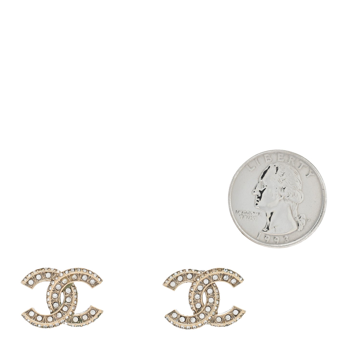 Crystal Timeless CC Earrings Light Gold