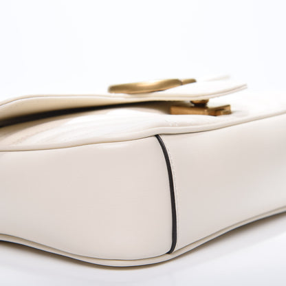 Gucci Calfskin Matelasse Mini GG Marmont Shoulder Bag White 5 of 11