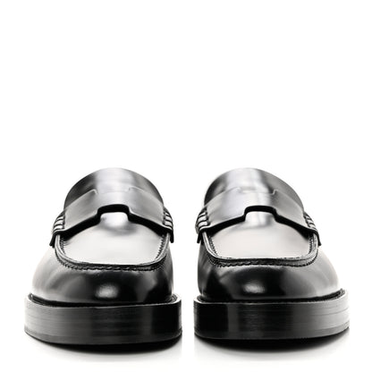 Hermes Glazed Calfskin Womens Hour Loafers 36 Black 2 of 9