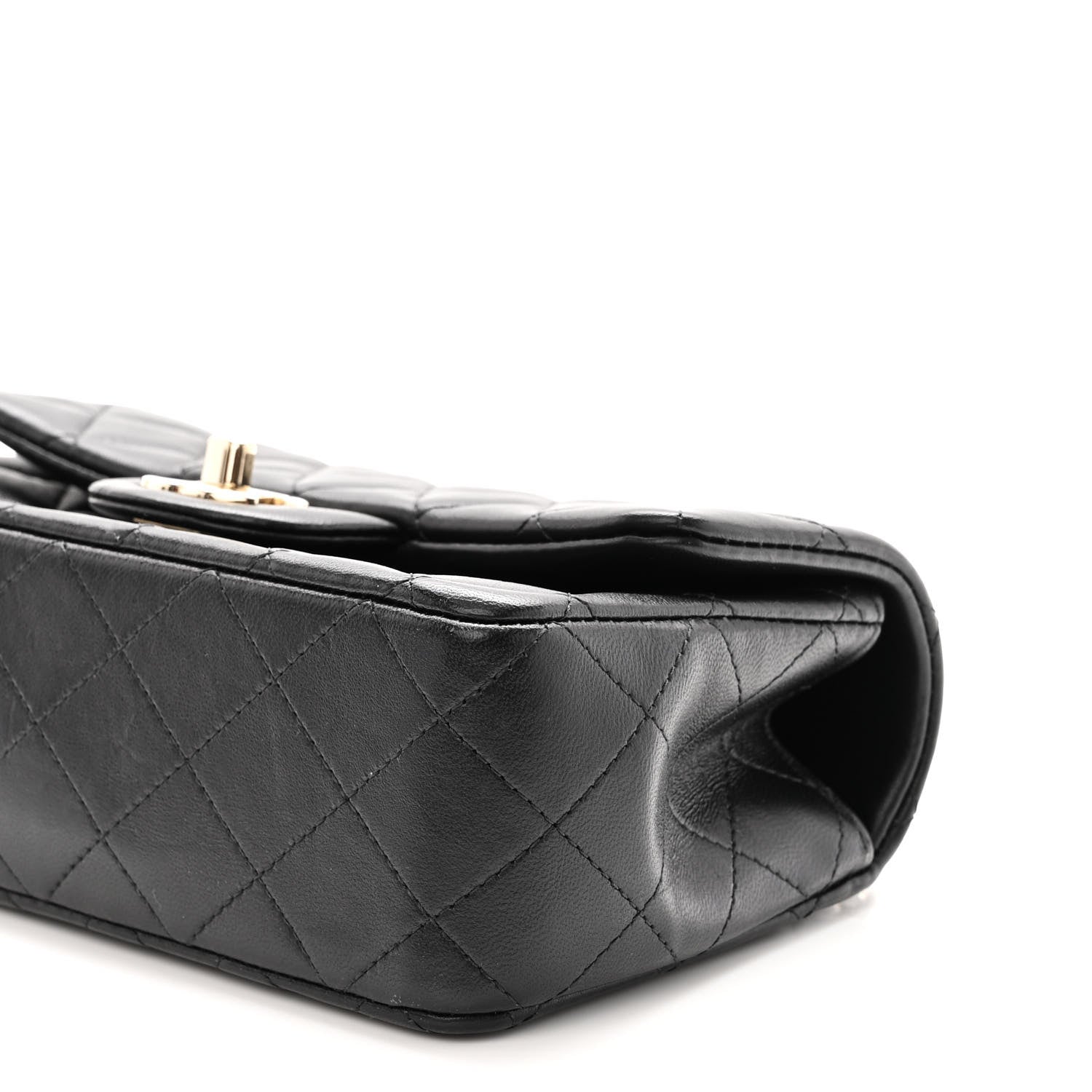 Chanel Lambskin Quilted Mini Top Handle Rectangular Flap Black 10 of 11