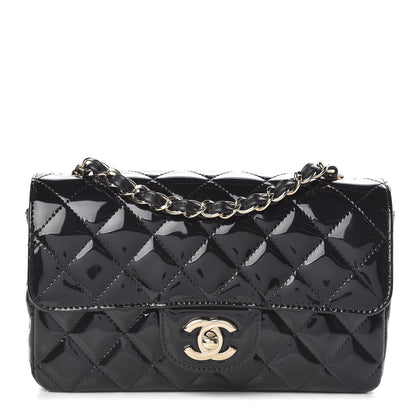 Chanel Patent Calfskin Quilted Mini Rectangular Flap Black 1 of 11