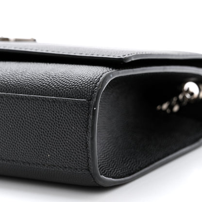 Saint Laurent Grain De Poudre Medium Classic Monogram Kate Satchel Black 10 of 12