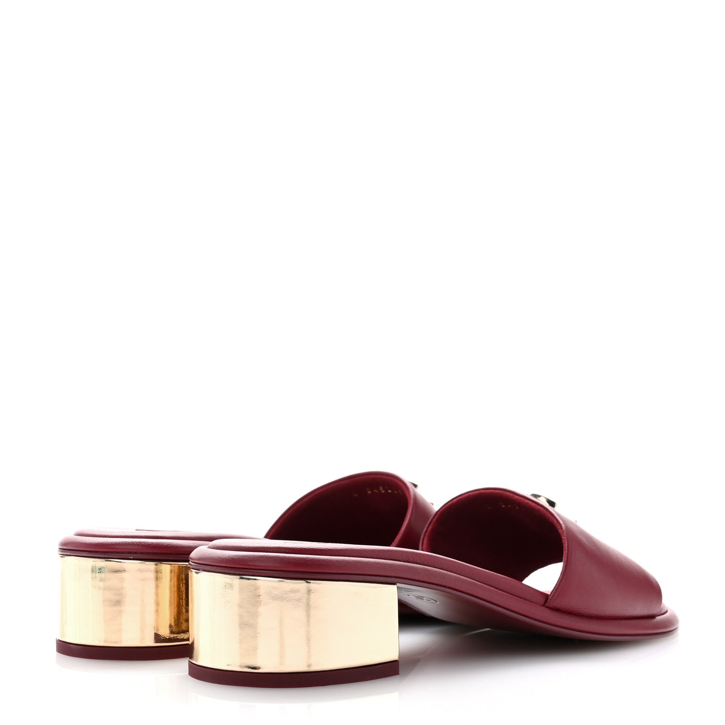 Lambskin CC Mules 38 Burgundy