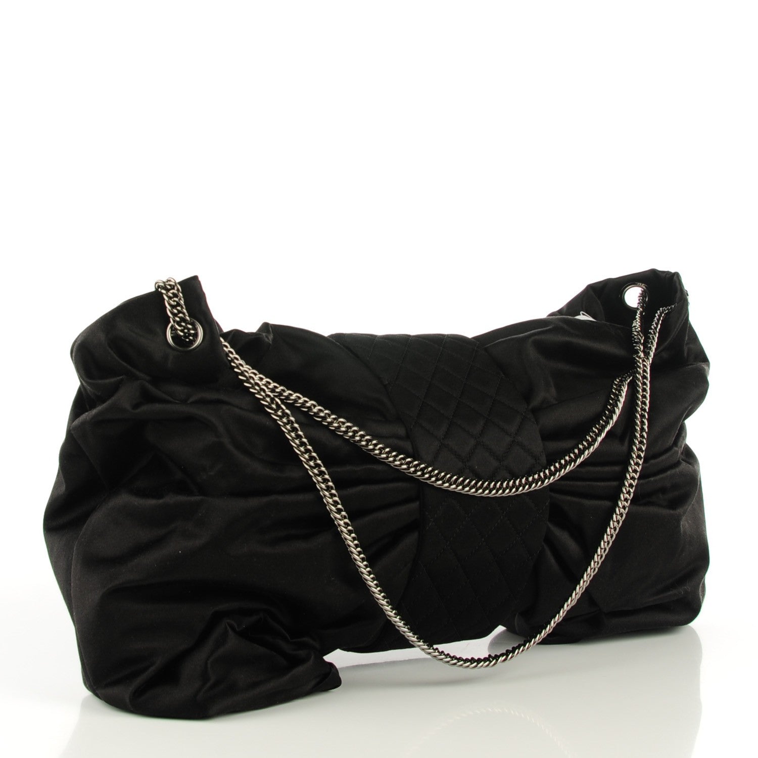 Chanel Satin Large Bow Bag Black 3 of 8