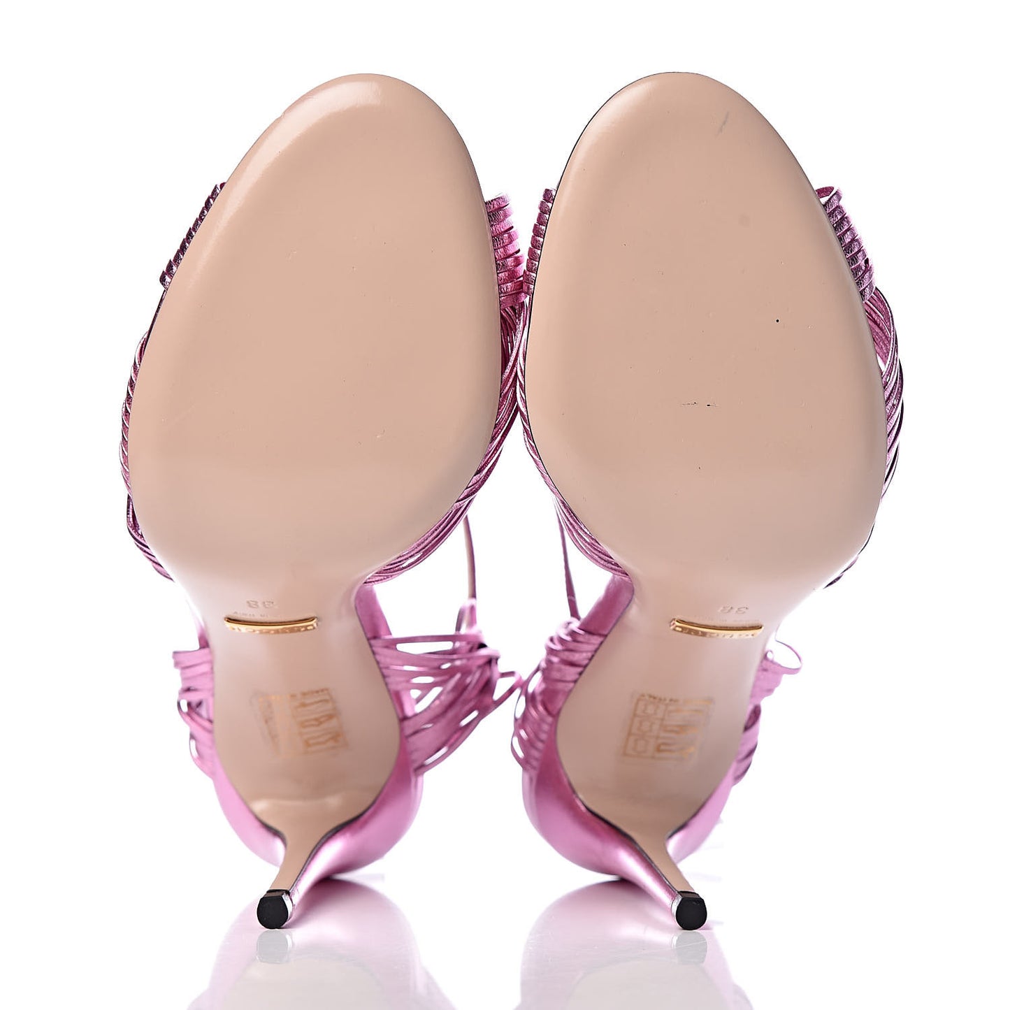 Metallic Nappa Knotted Allie Sandals 38 Rosa