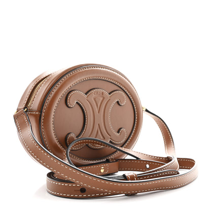 Celine Smooth Calfskin Cuir Small Triomphe Oval Crossbody Purse Tan 3 of 11