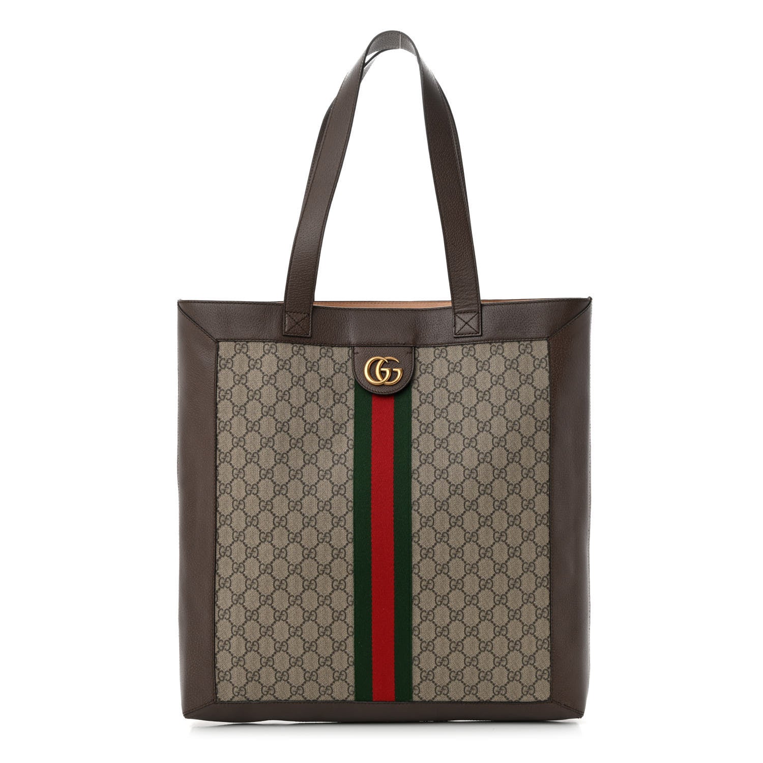 Gucci GG Supreme Monogram Web Large Ophidia Vertical Shopping Tote Brown 3 of 13