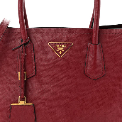 Prada Saffiano Cuir Medium Double Bag Cerise 8 of 16