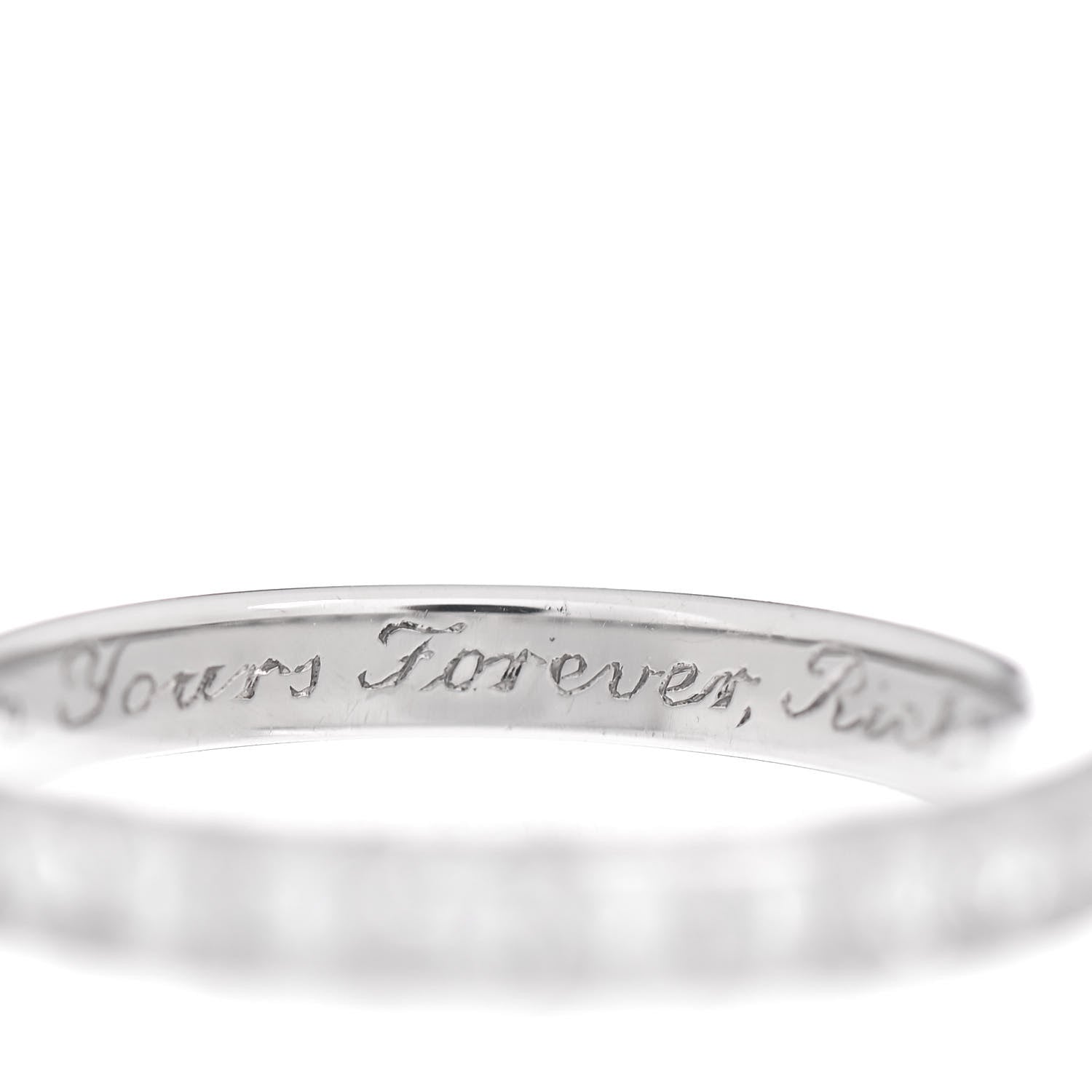 Tiffany Platinum Diamond .33ctw Half Circle Wedding Band Ring 51 5.75 6 of 7