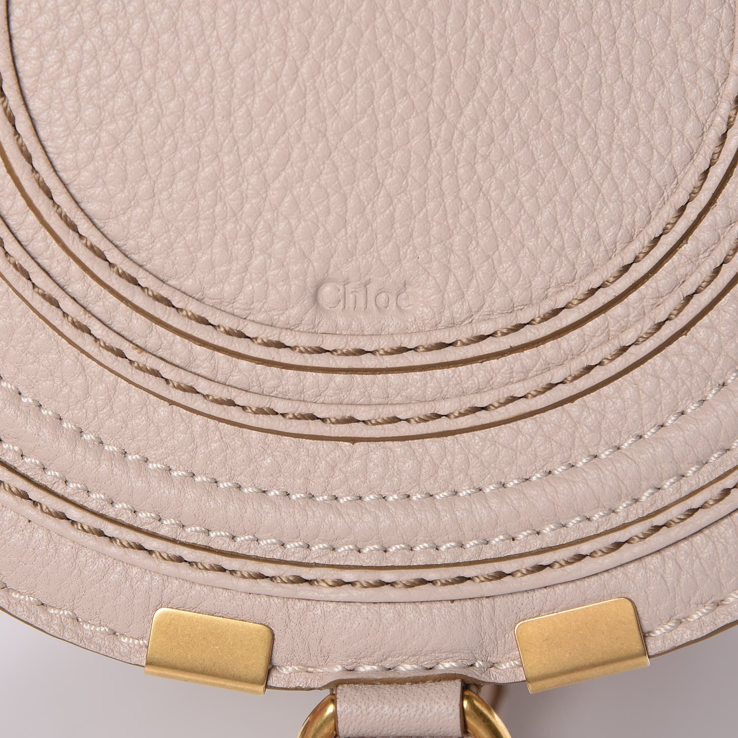 Chloe Calfskin Mini Marcie Round Crossbody Bag Abstract White 6 of 11