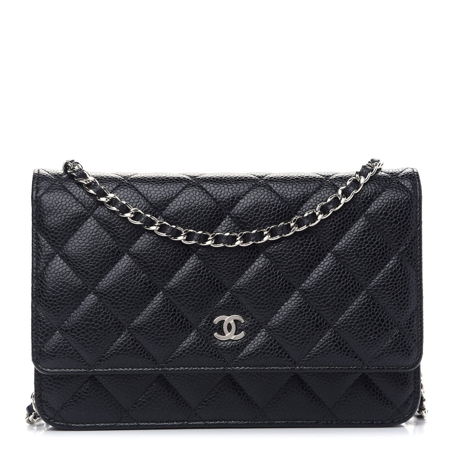 Caviar Quilted Wallet On Chain WOC Black