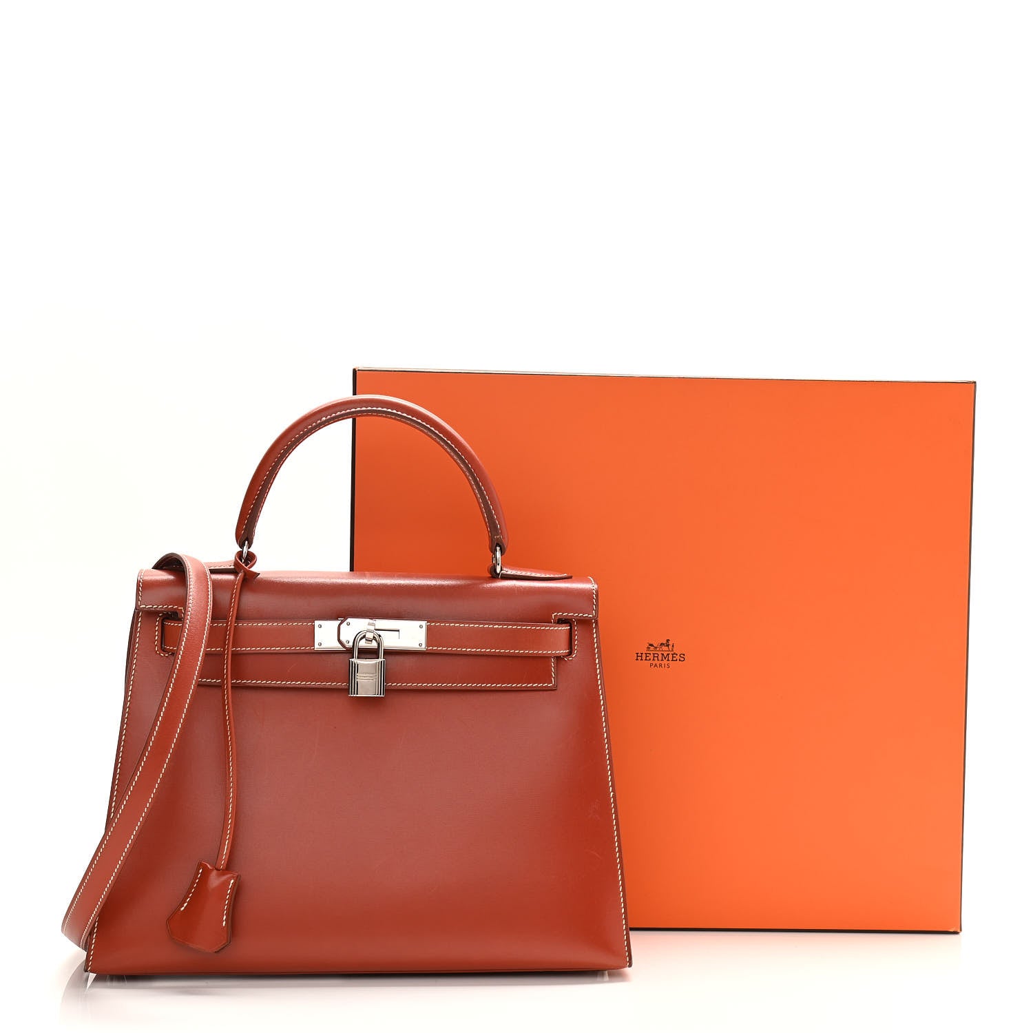 Hermes Box Kelly Sellier 28 Brique 11 of 13
