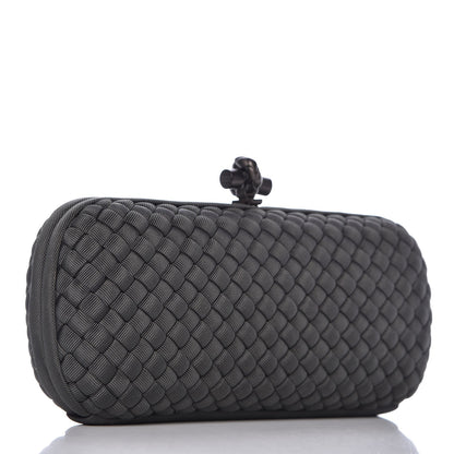Bottega Veneta Silk Faille Intrecciato Knot Clutch Grey 3 of 6