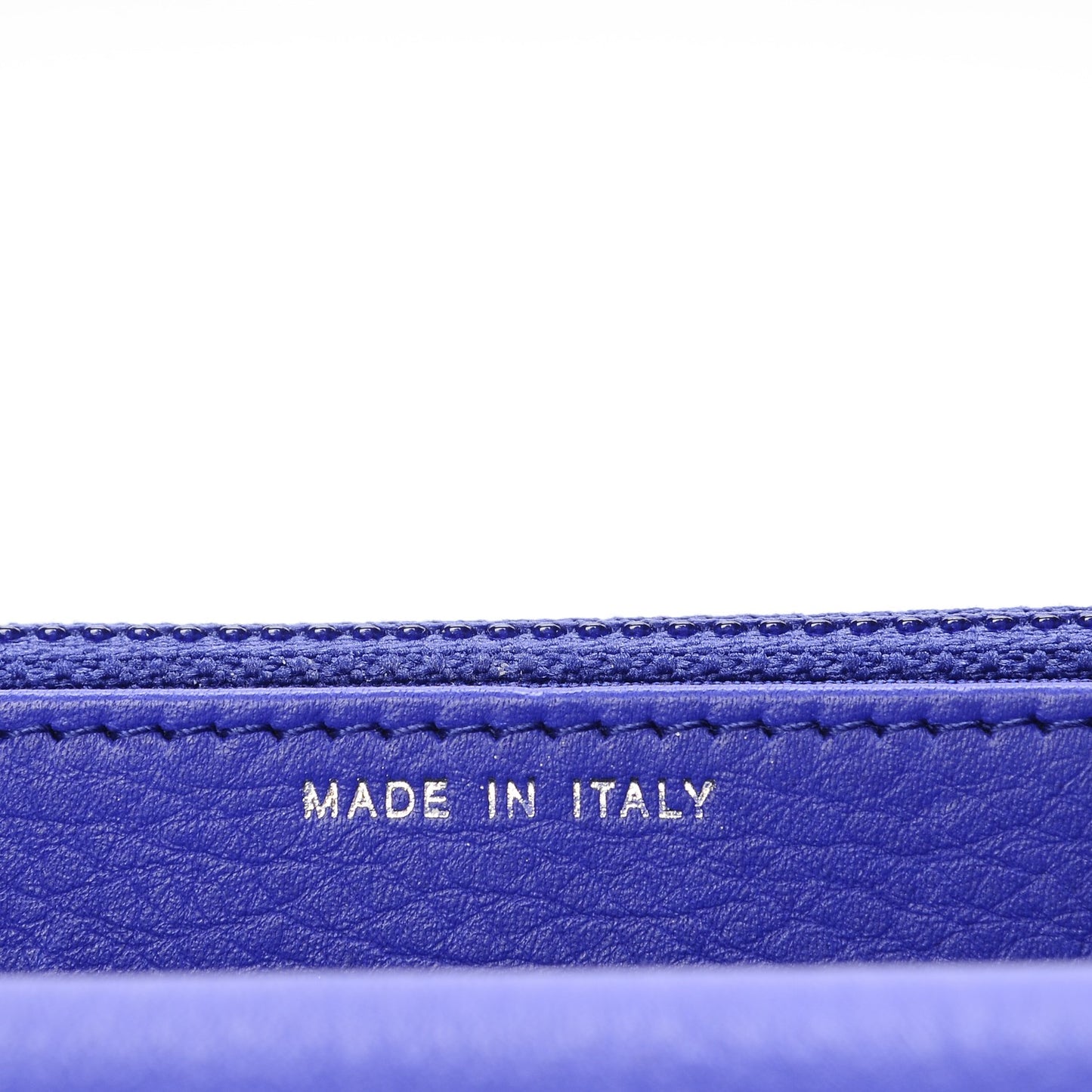 Calfskin Quilted Fancy CC Wallet On Chain WOC Blue