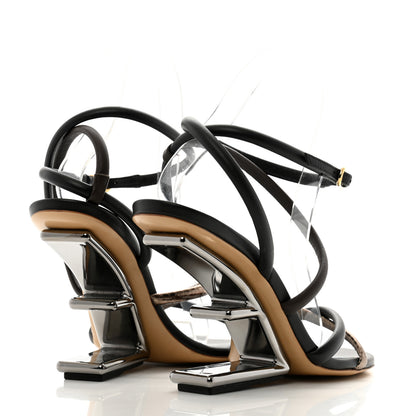Fendi Nappa Metallic Ayers Fendi First 95mm Strappy Sandals 38.5 Black Chocolate Stagno 5 of 10