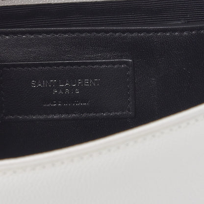 Saint Laurent Grain De Poudre Small Monogram Kate Satchel Optical White 6 of 11