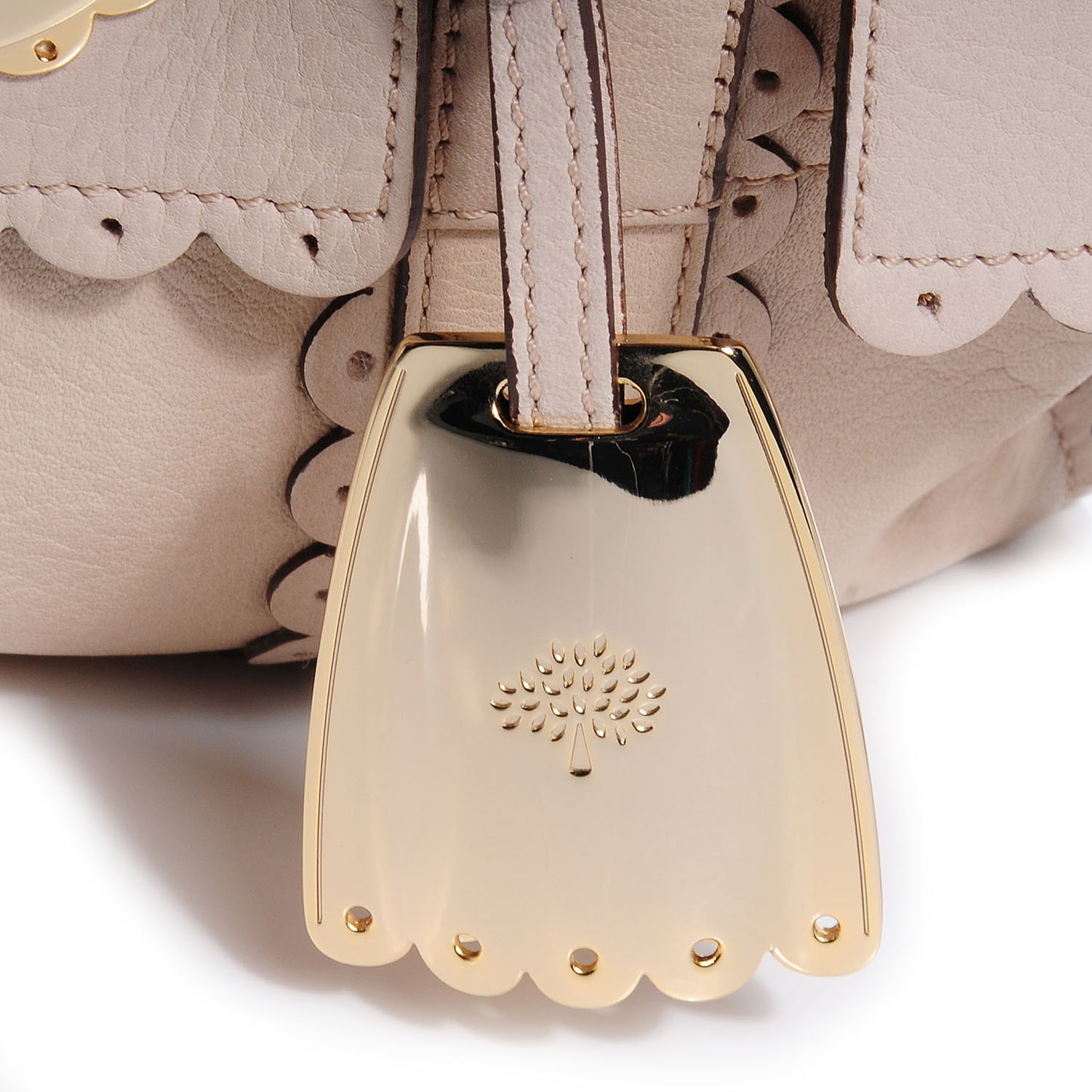 Soft Matte Leather Small Cookie Bayswater Satchel Pebble Beige