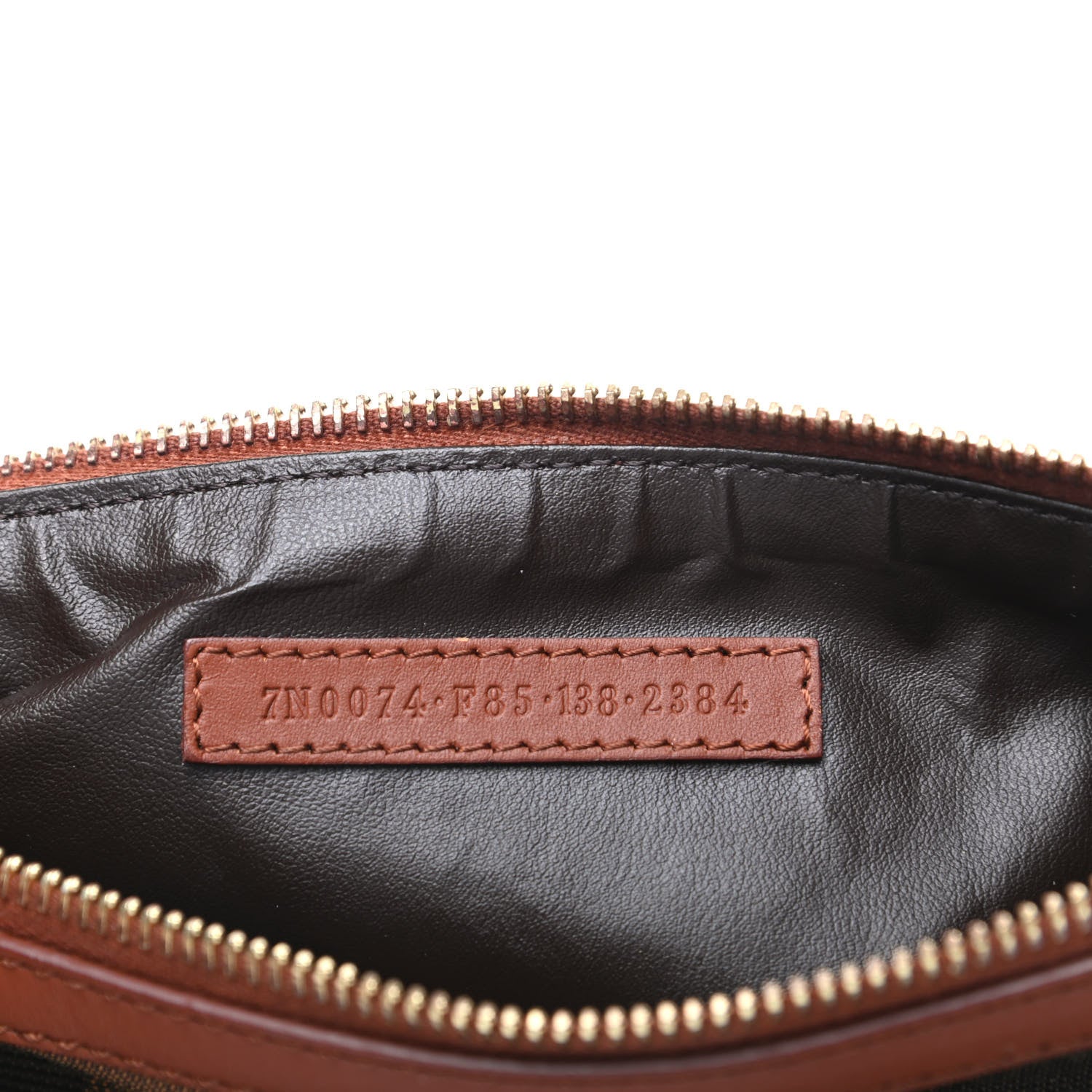 Fendi Pequin Pouch Tobacco Beige 7 of 9