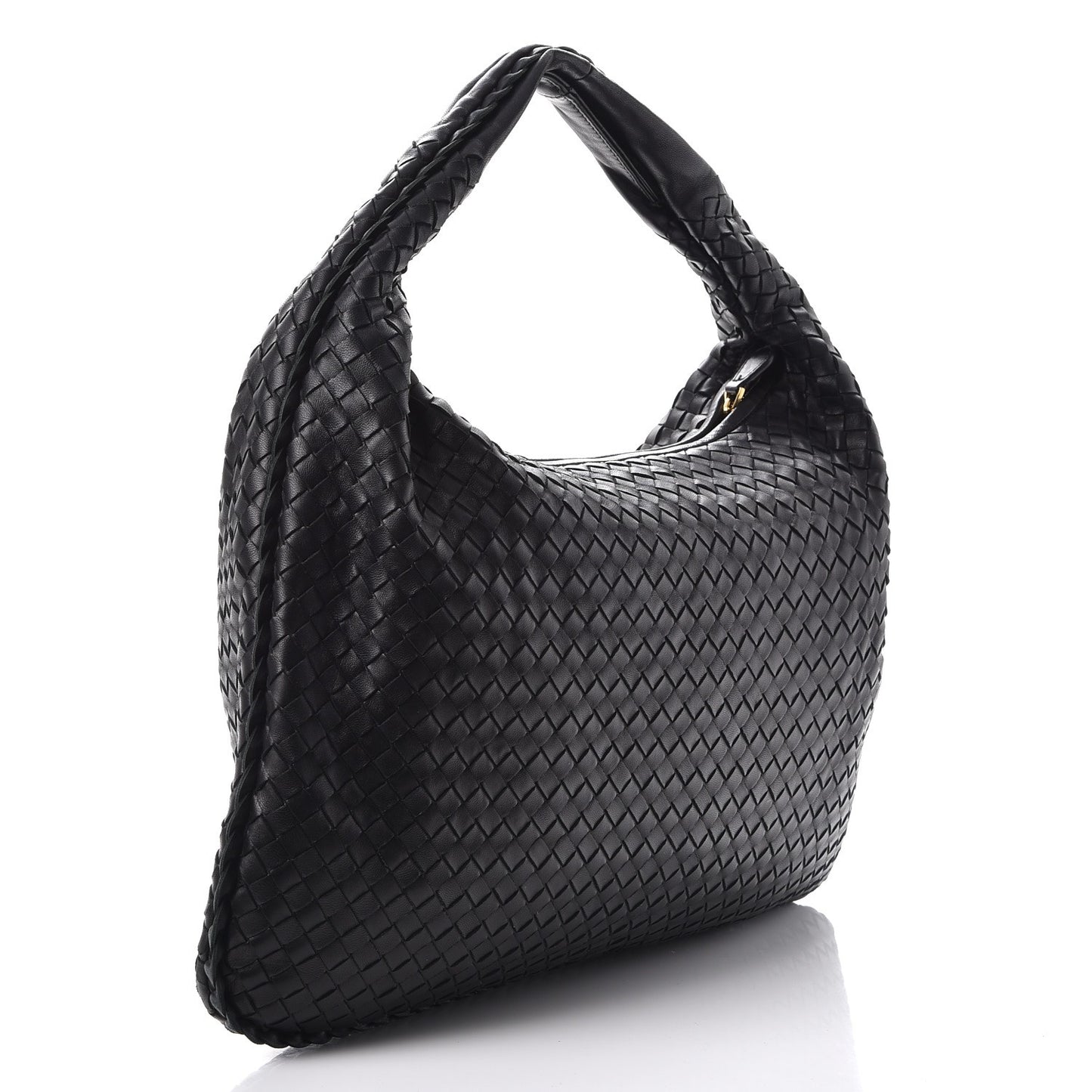 Nappa Intrecciato Large Veneta Hobo Nero Black
