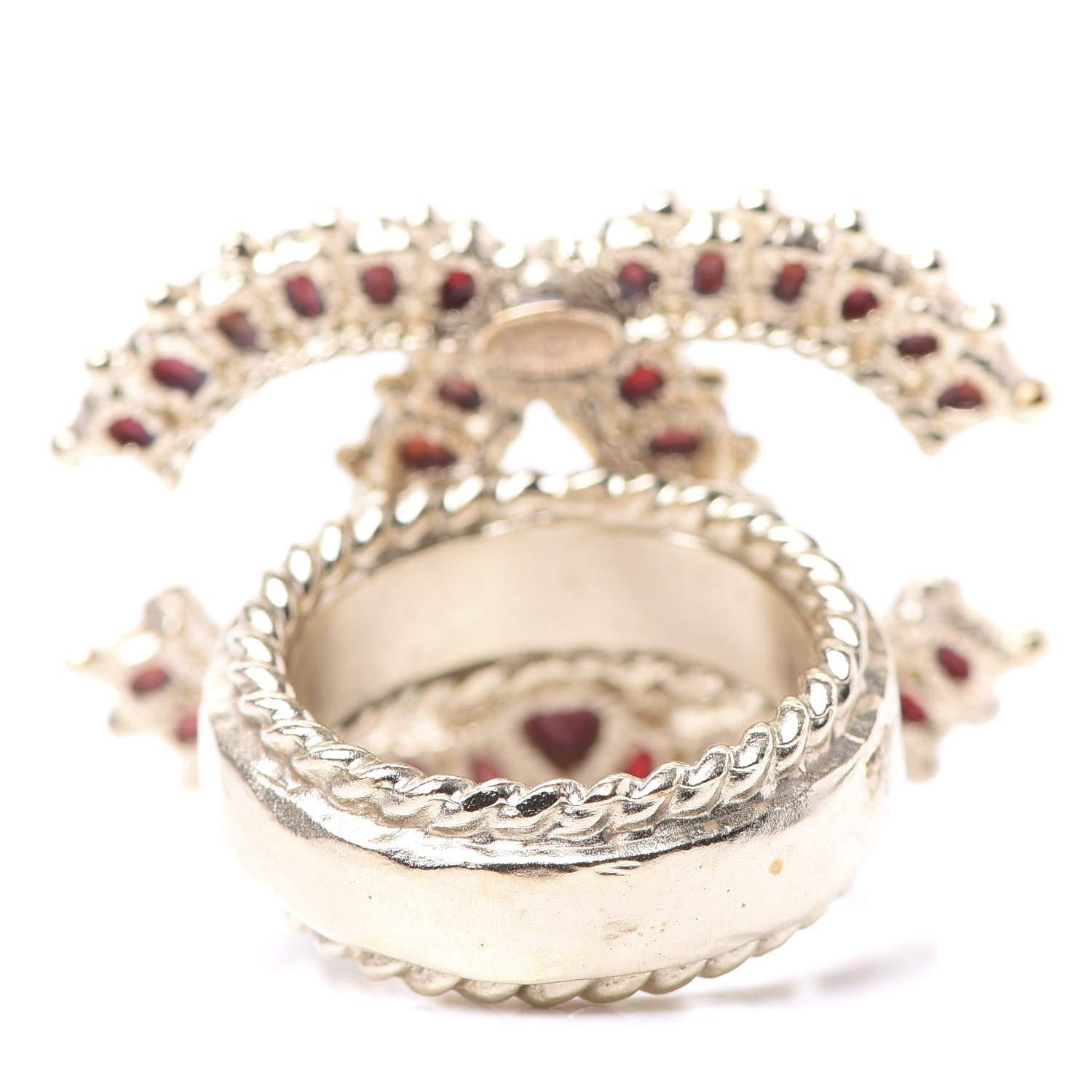 Chanel Enamel CC Ring 6 Red Gold 3 of 6