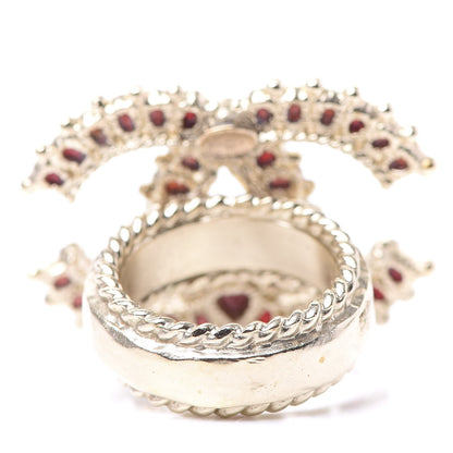 Chanel Enamel CC Ring 6 Red Gold 3 of 6