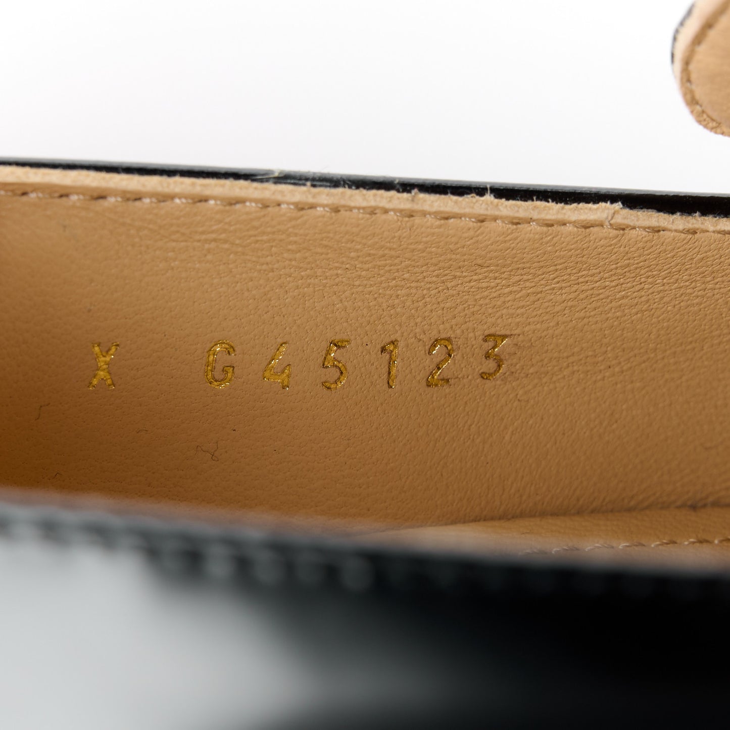 Shiny Calfskin Logo Loafers 35 Black