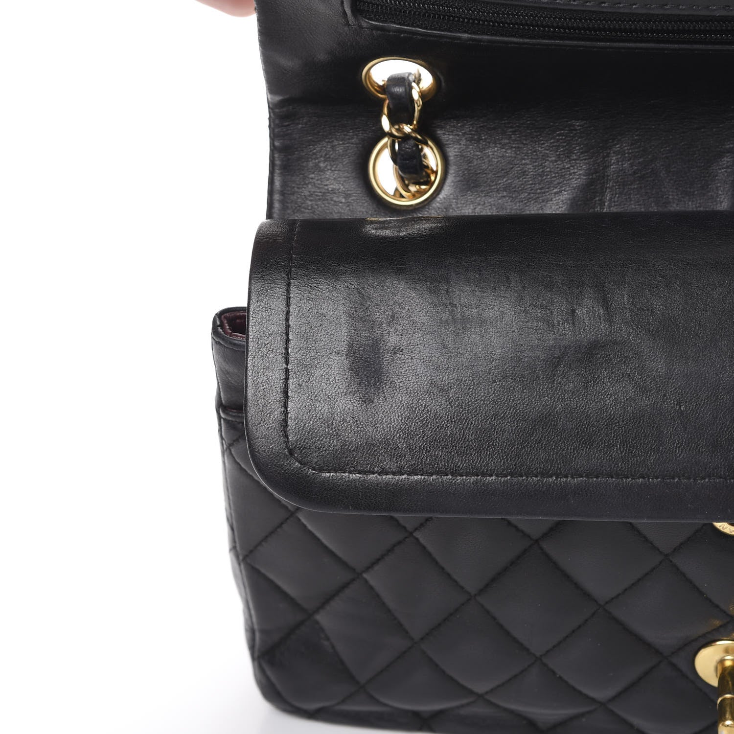 Chanel Lambskin Quilted Medium Double Flap Black 18 of 22