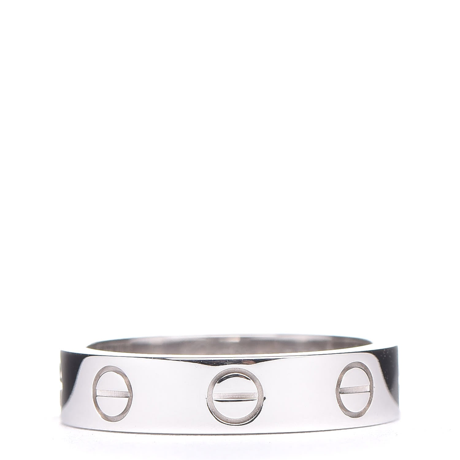 Cartier 18K White Gold Diamond 4mm LOVE Wedding Band Ring 47 4.25 3 of 4