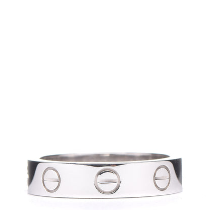 Cartier 18K White Gold Diamond 4mm LOVE Wedding Band Ring 47 4.25 3 of 4