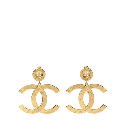 Chanel Metal Large Paris Button Earrings Gold 1 of 5