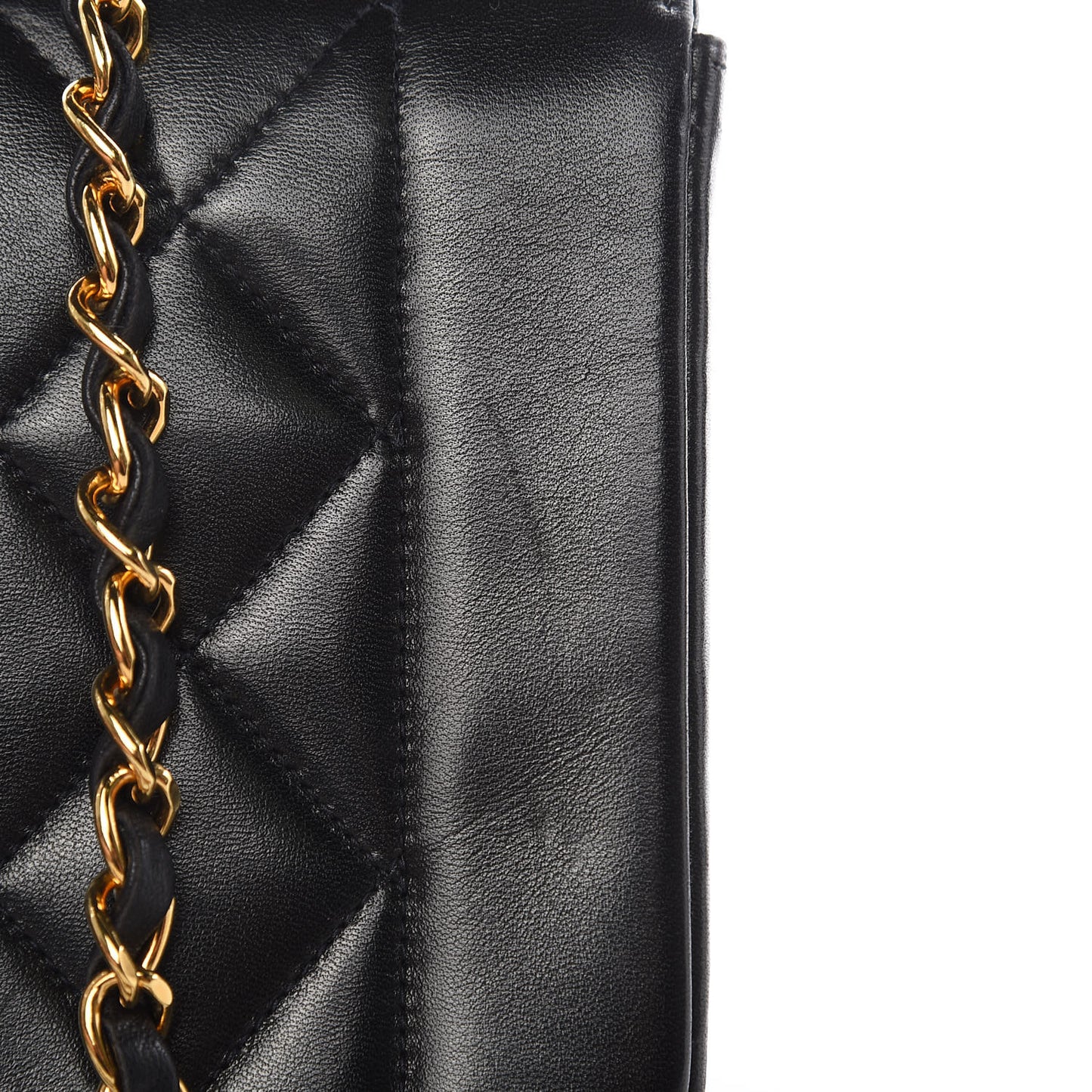 Lambskin Quilted Small Single Flap Black