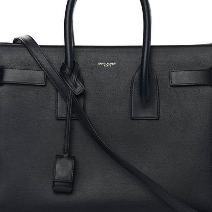 Saint Laurent Smooth Calfskin Small Double Face Sac De Jour Marine Black 7 of 11