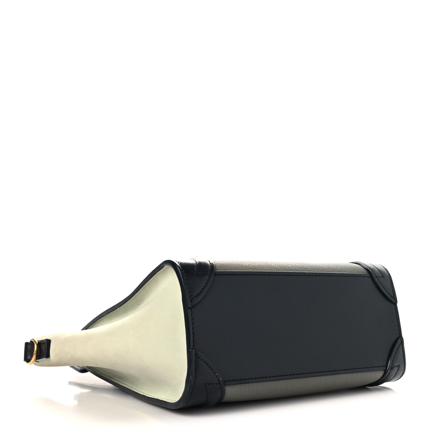 Baby Grained Calfskin Nano Tri-Color Luggage Zinc Almond