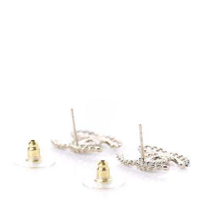 Chanel Crystal Chain CC Earrings Gold 3 of 5