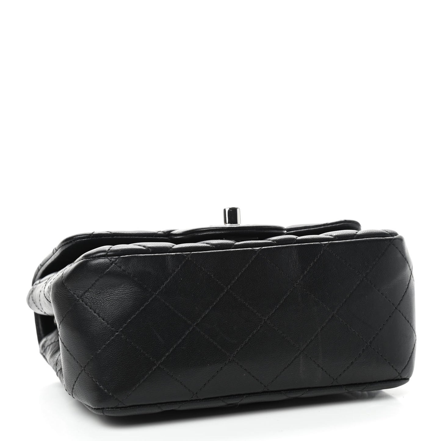 Lambskin Quilted Mini Square Flap Black