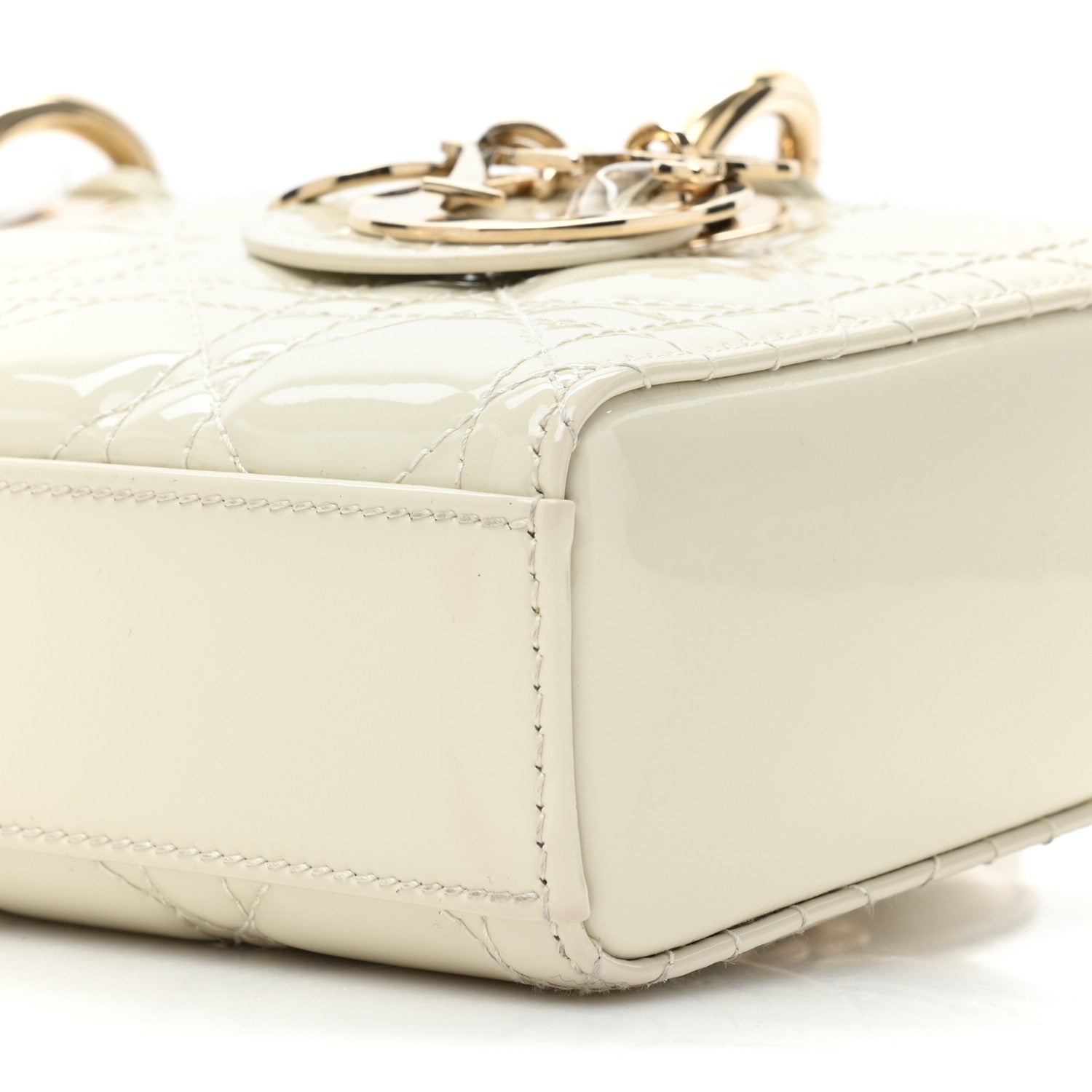 Christian Dior Patent Cannage Small Lady D-Joy White 7 of 11