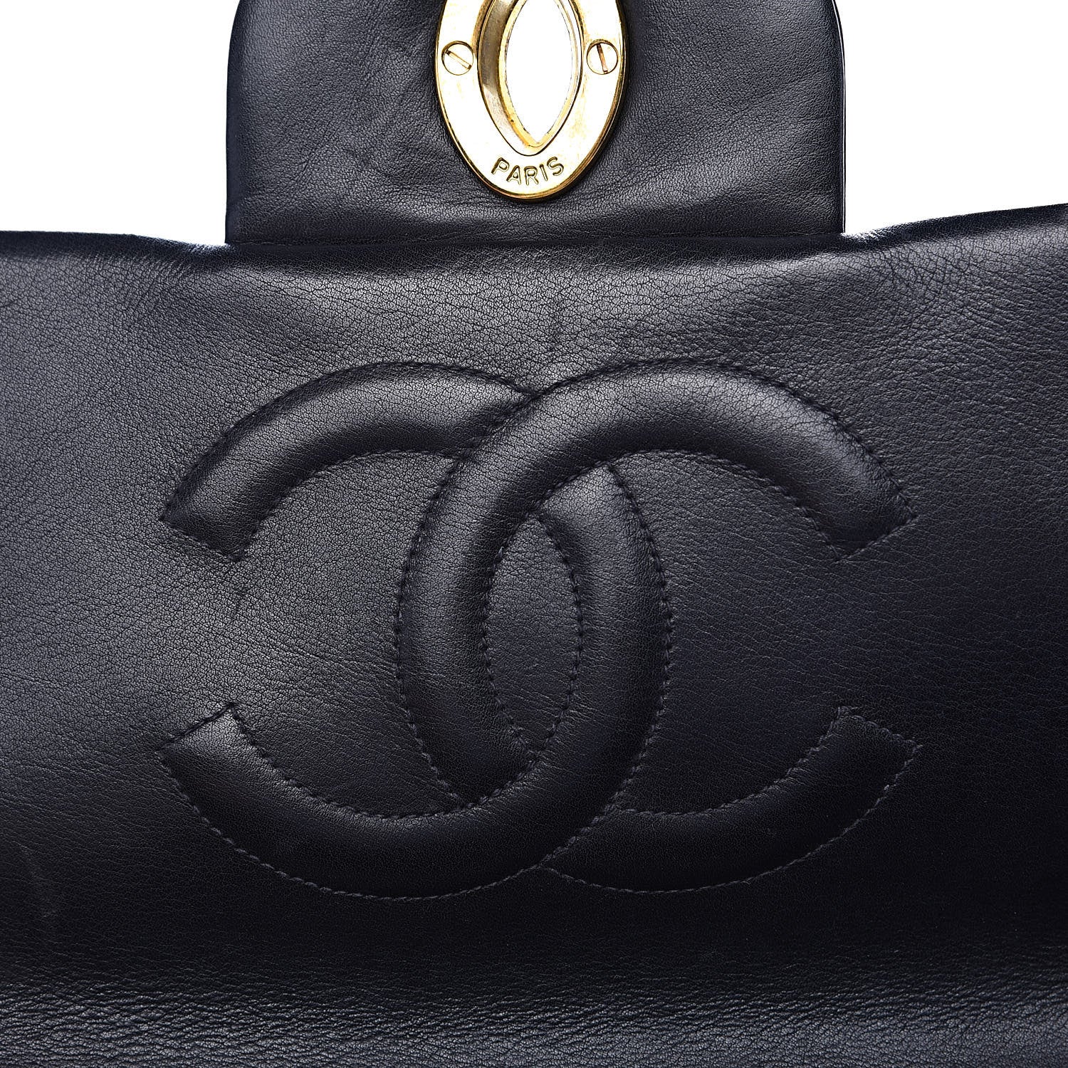 Chanel Lambskin Quilted XL Jumbo Single Flap Black 16 of 16