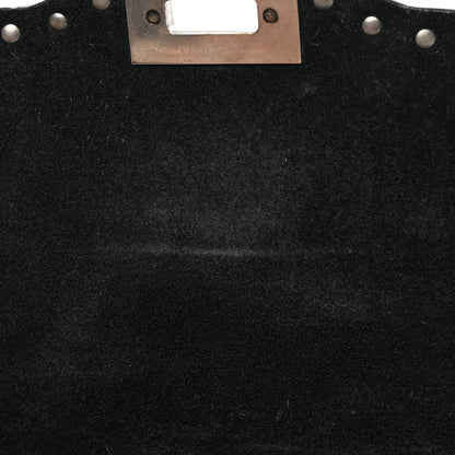 Valentino Garavani Pebbled Calfskin Turquoise Medium Guitar Strap Rockstud Rolling Flap Saddle Bag Black 13 of 17