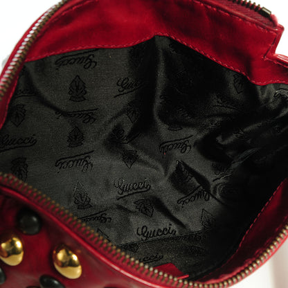 Gucci Leather Studded Babouska Clutch Red 5 of 8