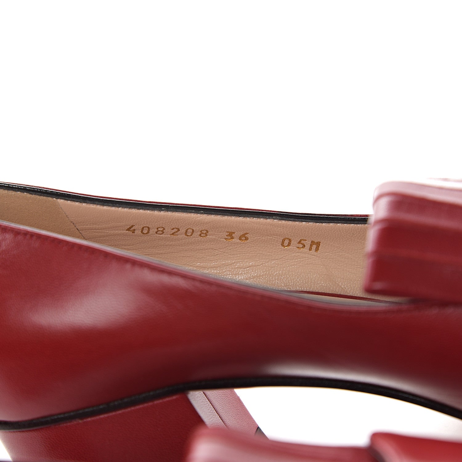 Gucci Malaga Kid GG Marmont Fringe 50mm Loafer Pumps 36 Hibiscus Red 8 of 12