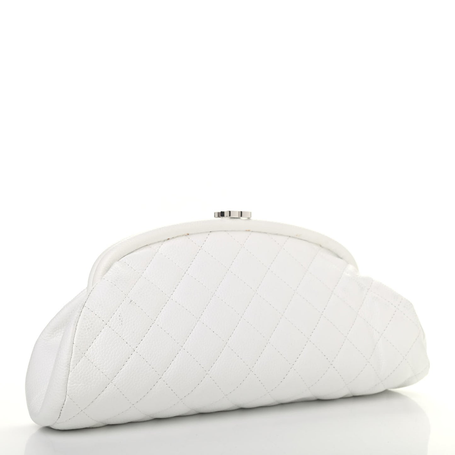 Caviar Quilted Timeless Clutch White