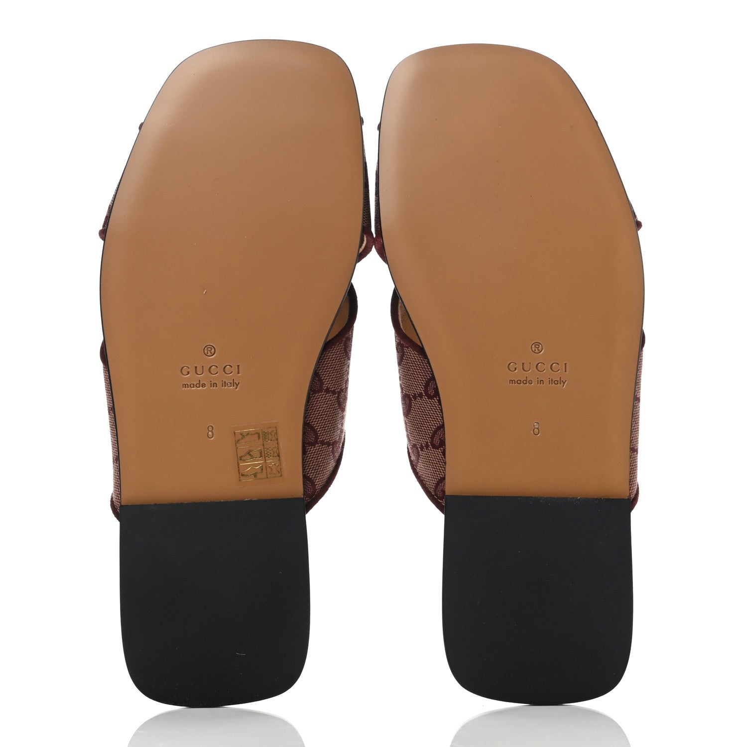 Gucci Canvas GG Monogram Mens Criss Cross Slide Sandals 8 Sahara Rubino Chardonnay 5 of 8