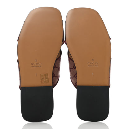 Gucci Canvas GG Monogram Mens Criss Cross Slide Sandals 8 Sahara Rubino Chardonnay 5 of 8