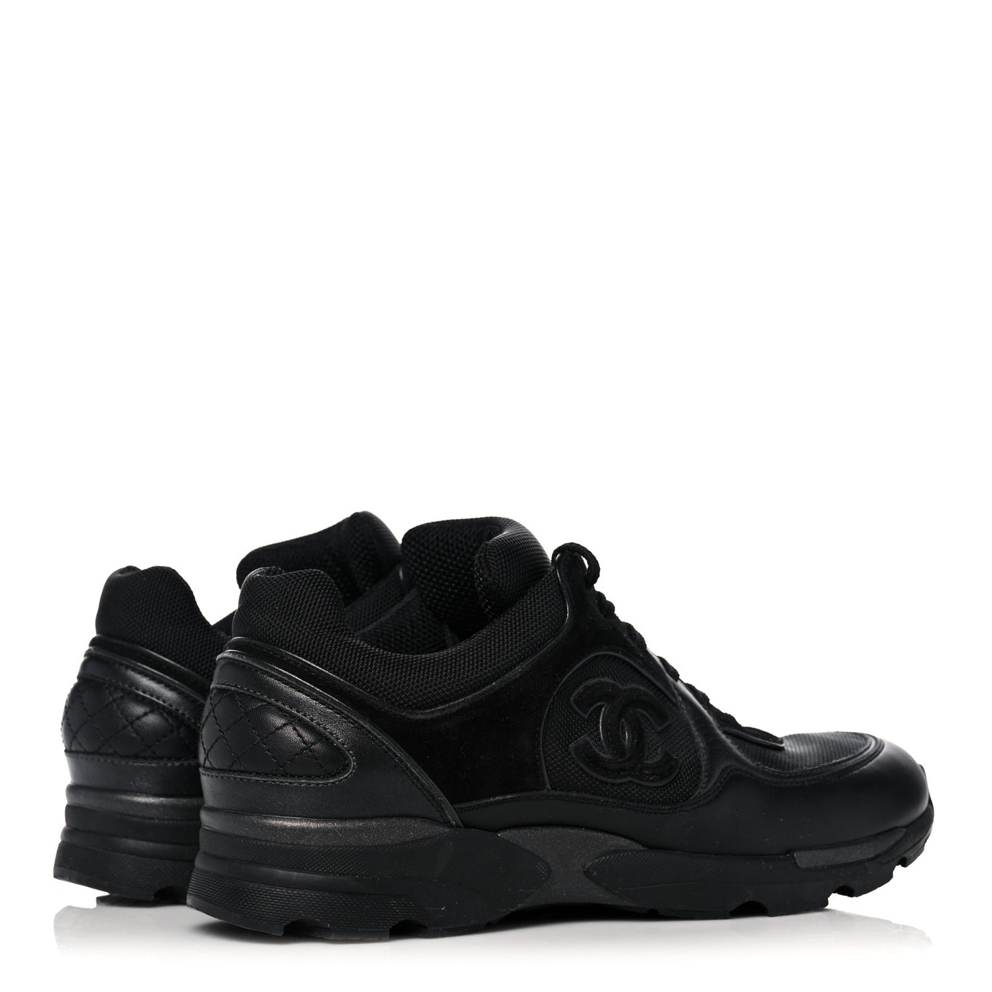 Toile Suede Calfskin CC Sneakers 39 Black