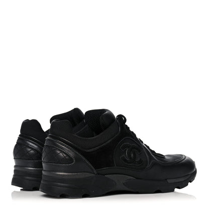 Chanel Toile Suede Calfskin CC Sneakers 39 Black 4 of 9
